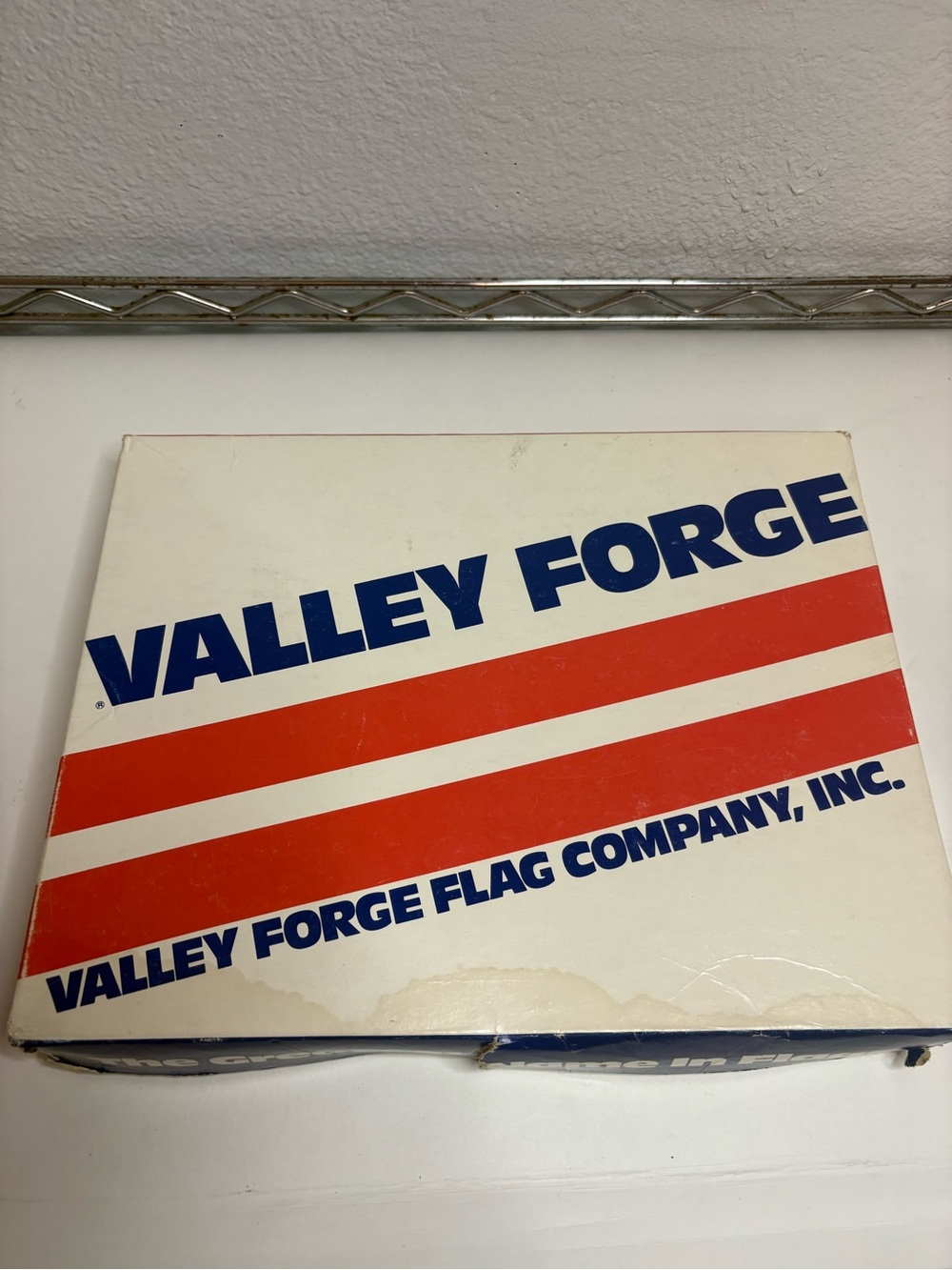 Valley Forge Flag Company Vintage Box with Red & Blue Graphics